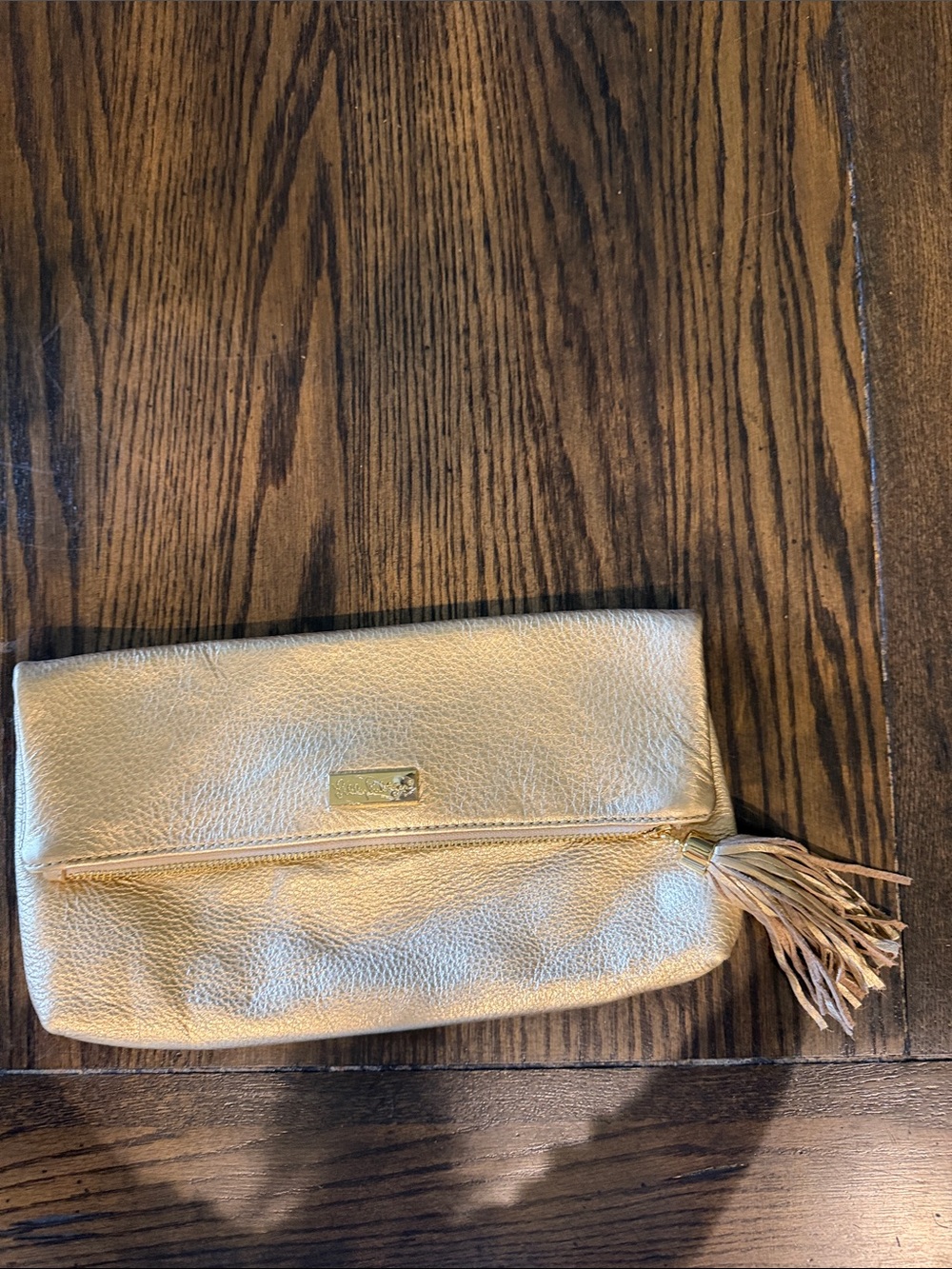 Lily Pulitzer gold clutch